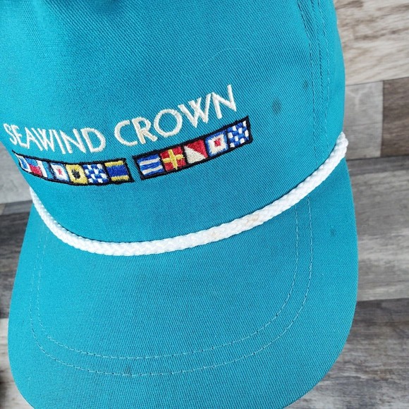 Vintage Seawind Crown Cruise Blue Snapback Rope Hat Cap MADE IN AMERICA - Rare - Picture 2 of 15